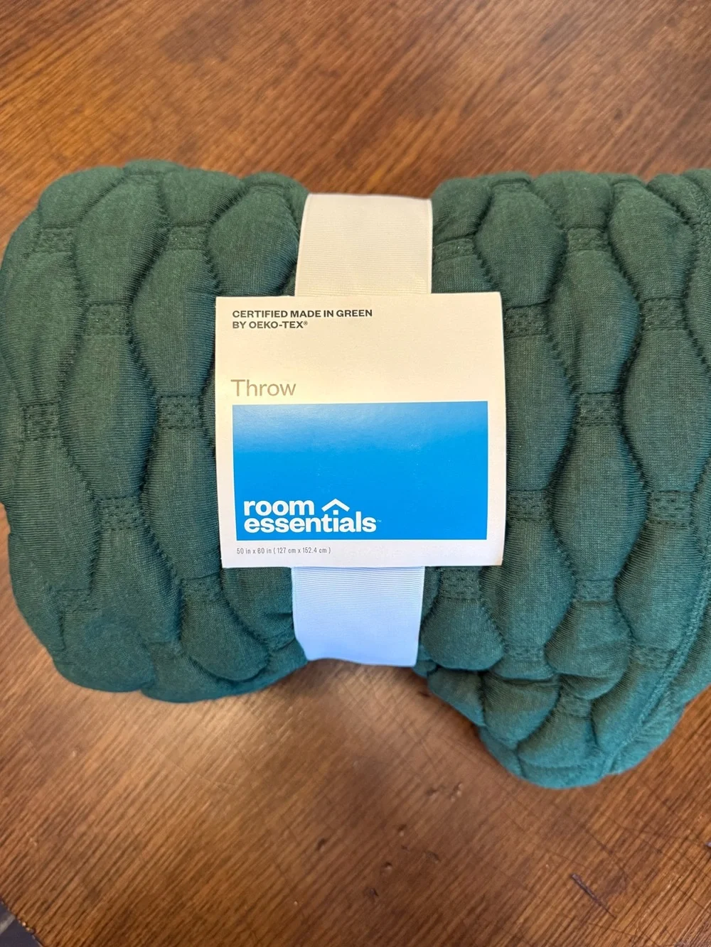 Room Essentials Triple Knit Throw Blanket | Heather Green | NWT